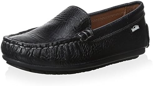 Venettini Gordy Croc Textured Loafer, Black, 25 M EU/8.5 M US Toddler