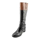 Bandolino Women's Carmine Riding Boot,Black/Cognac Leather,9.5 M US