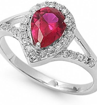 Sydnee's Fine Pear Shape Garnet Birthstone Ring - 7