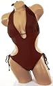 Sexy Trendy Swimwear 2008 Hottest Style Monokini 1 One Piece Solid Brown Tie Side Swimsuit