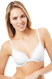 Underwired Lace Trim T-Shirt Plunge A-DD Bra with Modal