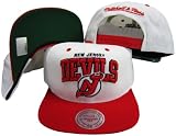 New Jersey Devils White/ Red Two Tone Plastic Snapback Adjustable Snap Back Hat / Cap