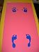 Children's Pink Yoga Mat with Blue Hand & Feet Prints