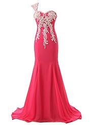 Mermaid Chiffon One Shoulder Wrap Asymmetric Glittering Lace Sequined Sweetheart Evening Dress/Prom Dress  with a Brush/Sweep Train 