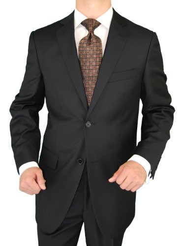Cheap Giorgio Exclusive Platinum Label Italian Suit 100% Extra Fine Worsted Wool Super 150s 2 Button Jacket Plus Pants Black