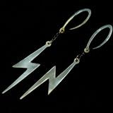 10 Gauge (2.5mm) High Voltage Natural Mother of Pearl Dangle Earrings