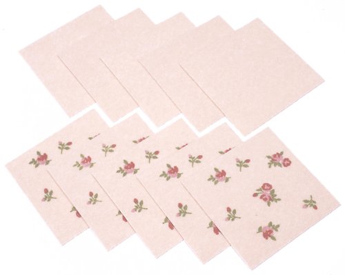 おくだけタイルマット 花柄 10枚入 レッド 