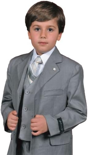 JL5016 Silver Color Textured Suit Set for Boys From Baby to Teen (4)