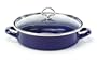 Chantal Enamel-On-Steel 3 Quart Saute & Serve with Tempered Glass Lid, Cobalt Blue