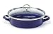 Chantal Enamel-On-Steel 3 Quart Saute and Serve with Tempered Glass Lid, Cobalt Blue