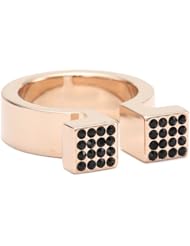 Vita Fede Omega Rose with Black Crystal Ring, Size 7