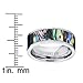 Pipe Cut Titanium Ring Band With Rainbow Rippled Abalone Inlay, Comfort Fit 8mm Sizes 7 to 12