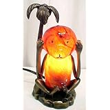 Hear No Evil Monkey Stained Glass Accent Lamp