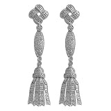 0.30 Cttw Diamond & 14 Karat White Gold Dangle Earrings