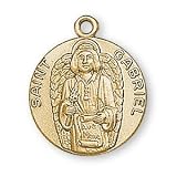 12K Gold Filled Saint Gabriel Medal and 18-inch Chain
