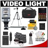 Sunpak FL VL Combination Camera Slave Flash / Camcorder Video Light with Bracket with BP 808 Battery for Canon & Charger + Wide Angle & Telephoto Lens + Tripod + Case Kit for Canon VIXIA HF M300, M30, M31, HF200, HF20, HF21, HG20, HG21 telephoto lens