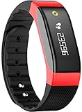 SMA Smartband Heart Rate Monitor Fitness Wearable Wristband with Breathing Light, Touch Button Sports Bracelet Compatible with Iphone and Android Smartphones