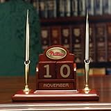 PHILADELPHIA PHILLIES Team Logo 8 Wide Wood PERPETUAL CALENDAR / DESK CADDY (with a handsome Pen Set)