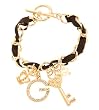 G by GUESS Gold-Tone Ribbon Charm Bracelet, GOLD