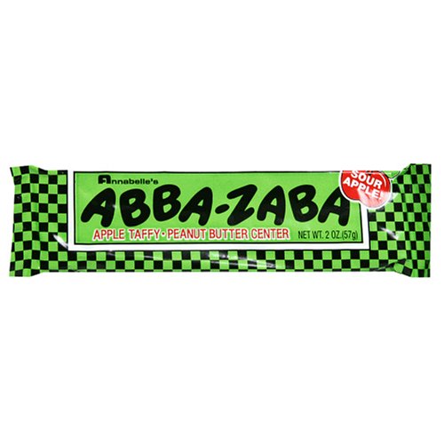 Annabelle's Abba-Zaba Chewy Taffy Sour Apple, 2-Ounce Bars (Pack of 24) by Apples