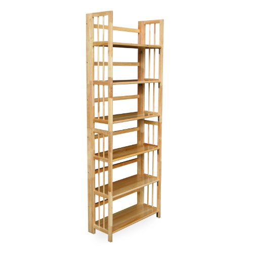 Yu Shan 3 Shelf Folding Stackable Bookcase, Natural