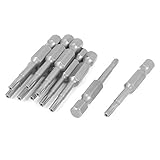 uxcell　トルクスセキュリティドライバービット　ねじ回し　丸いシャンク　磁気ドライバー　T15　10個入り