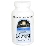 Source Naturals L-Lysine, Free Form, 1000 mg, Tablets, 100 tabletsSource Naturals L-Lysine, Free Form, 1000 mg, Tablets, 100 tablets (Pack of 3)