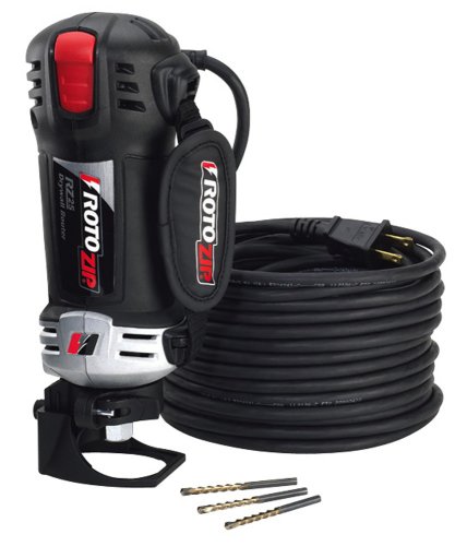 RotoZip RZ25-1100 Drywall Router 5.5 Amp 30,000 RPM Spiral Saw with 50-Foot Cord and 3 Xbits