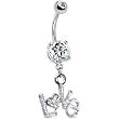 Crystalline Gem Love Belly Ring