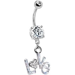 Crystalline Gem Love Belly Ring