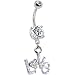 Crystalline Gem Love Belly Ring