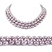 AugustinaJewelry Triple Strand 16-18 Inches 7-8mm Purple Oval Shape Freshwater Cultured Pearl Necklace