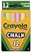 Crayola Nontoxic Chalk, Assorted Colors, 12 Sticks Per Box