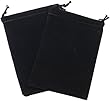 Chessex Dice: Velour Dice Bag Large (5 x 7) - BLACK - Holds Approximately 90-100 Dice