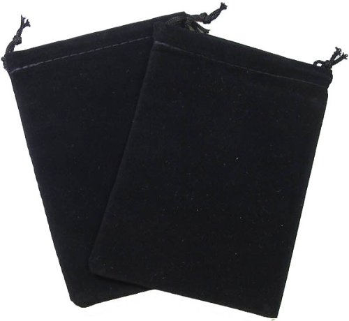 Chessex Dice: Velour Cloth Dice Bag Small (4 x 6) - BLACK - Holds Approximately 20-30 Dice On Sale