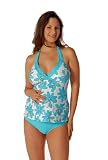 Prego Maternity Wild Flower Tankini Halter Bathingsuit