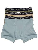 Ralph Lauren Mens Underwear Boxer Brief 3Pack Sky/Olive Mix