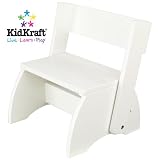 Kid's White Finish Flip Step Stool With Chair