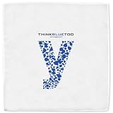 Wrag Gear Handkerchief Collection - Think Blue Too (White fabric, Nominal size 17 x 17)