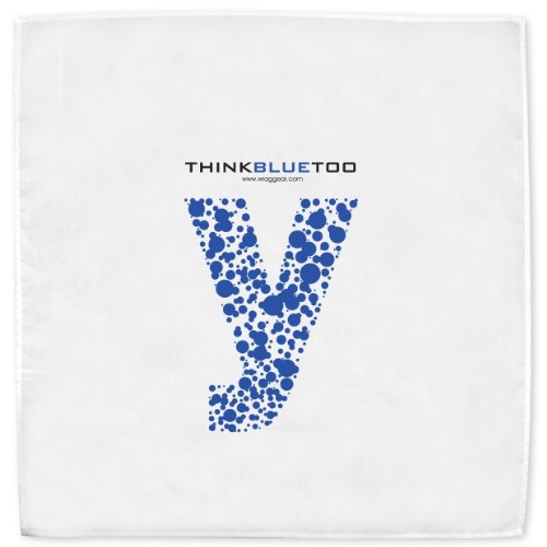 Wrag Gear Handkerchief Collection - Think Blue Too (White fabric, Nominal size 17
