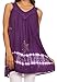 Sakkas Ruth Sequin Embroidered Batik Relaxed Fit Sleeveless V-Neck Top
