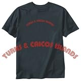 T-SHIRT BLACK  WORD TURKS & CAICOS ISLANDS RETRO 