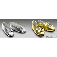 Gold and Silver Princess Doll Shoes ~ Made for 18 Slim all Vinyl Dolls like Carpatina, Magic Attic and Stardust Classics (don't fit American Girl dolls)
