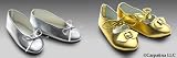 Gold & Silver Princess Doll Shoes ~ Made for 18" Slim all Vinyl Dolls like Carpatina, Magic Attic & Stardust Classics (don't fit American Girl dolls)