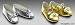 Gold & Silver Princess Doll Shoes ~ Made for 18" Slim all Vinyl Dolls like Carpatina, Magic Attic & Stardust Classics (don't fit American Girl dolls)