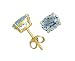 Gold Overlay Sterling Silver 8x6mm Oval Blue Topaz Earrings