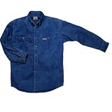 Key Big and Tall Men's Long Sleeve Enzyme Wash Denim Shirt