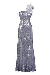 Plus Size Floor Length Mermaid One Shoulder Sleeveless Backless Sequined Evening Dress/Bridesmaid Dress/Prom Dress/Party Dress 