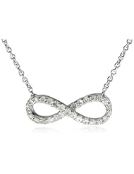 Sterling Silver Diamond Infinity Pendant Necklace (1/4 cttw, IJ Color, I2-I3 Clarity), 18"