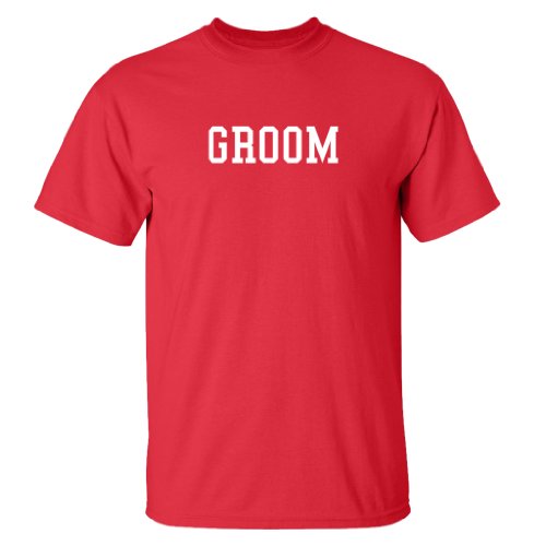Two In Love! Wedding Party Shirts – Groom – Short Sleeve Adult T-Shirt (Red, XL)